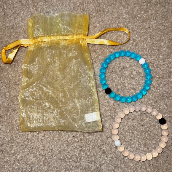 LOKAI bracelet set, 2 pack bundle. clear and blue pieces classic bracelets water - Picture 2 of 5